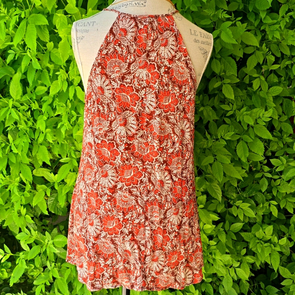Staccato Red and Brown Patterned Dress - Picture 4 of 5